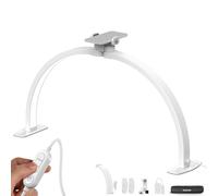 NEEWER BASICS 29” Lampada Unghie a Mezzaluna da Scrivania, Luce Arco Tavolo 36W per Nail Tech, Luce Manicure LED a Mezzo Anello con Portatelefono per Trucco Bellezza Tatuaggi Riprese dall'Alto, HM02-D