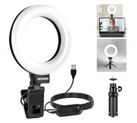 NEEWER BASICS 5" Ring Light con Clip e Treppiede, 10W 3000k-6000K Luce a Clip Dimmerabile per Laptop Computer Monitor Videoconferenza Selfie Vlog Trucco Streaming Live Registrazione Video, BR60