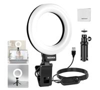 NEEWER BASICS 5"" Ring Light con Mini Treppiede per Videoconferenza da Scrivania, Kit Streaming Luce con Clip per Monitor Webcam Computer Laptop Trucco Selfie Registrazione Video, Panno Pulizia, BR60