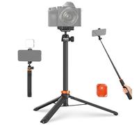 NEEWER BASICS 59"Selfie Stick Tripod Compatibile con iPhone e Camera DSLR, Piccolo Treppiede da Tavolo Portatile Compatto in Metallo con Telecomando Testa Sfera, 2in1 Supporto Telefono per Video Film