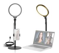 NEEWER BASICS 7" Luce Selfie per Telefono da Tavolo, 10W Dimmerabile 3000k-6500K Schermo Intero, Ring Light con Stativo e Portatelefono per Videoconferenze Selfie Vlog Trucco Streaming Live Video, R06