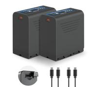 NEEWER BASICS Batteria di Ricambio NP-F970 7800mAh da 2Pz, Compatibile con Sony NP-F550 750 950 970 FX3 FX30 A7 Canon R5 Nikon Z8 Videocamera Monitor a Luce LED, 30W Tipo C PD Carica Rapida, TP-F970