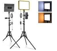 NEEWER Basics BP300 - Set di 2 pannelli a LED con supporto per treppiedi e supporto per telefono, 2700 6500 K, 850 Lux Bi Color dimmerabili, per fotografia, filmati, registrazione Live Streaming