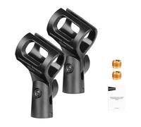 NEEWER BASICS Kit Accessori Supporto Microfono da 2 Pezzi, Clip Microfoni Regolabili con Adattatori a Vite da 3/8" a 5/8" per Mic Palmari Universali Cablati e Wireless da 28mm a 35mm, MS019