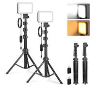 NEEWER BASICS Kit di 2 Luci Fotografiche a Pannello LED, 6,2" Luce da Studio Portatile Dimmerabile con Treppiede da 53", 3200K-5600K/CRI95+ 810lux per Foto Registrazione Video Streaming Podcast, BP132