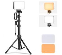 NEEWER BASICS Kit Illuminazione di Luce Pannello Video LED, Luci Studio Portatili Dimmerabili Bicolore con Treppiedi e Filtri, 3200K-5600K CRI95 750lux per Fotografia Video Streaming Live, BP66