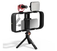 NEEWER BASICS Kit Vlogging con Phone Cage Rig Microfono Luce LED Treppiede Compatibile con iPhone, Essenziale per Creatori di Contenuti Principianti YouTuber per Video Streaming YouTube TikTok, PA055