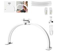 NEEWER BASICS Lampada da Tavolo per Unghie a Mezzaluna da 58cm, 308 LED 28W Bicolore CRI85+, Luce Nails ad Arco Pieghevole con Porta Telefono Overhead per Manicure Artigianale Bellezza Video, HM04-D