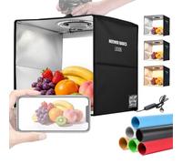 NEEWER BASICS Light Box Fotografico Bicolore da Studio, 30x30cm Scatola Fotografica Pieghevole con 6 Sfondi Colorati, 120 LED CRI95+ Dimmerabile per Fotografia Gioielli Elettronica Cibo Tavolo, LB30B
