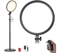 NEEWER Basics, luce ad anello grande da 30,5 cm, 24 W, con supporto da 172,7 cm, supporto per telefono/telecomando, per registrazione video iPhone, selfie in streaming, fotografia, studio di trucco