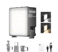 NEEWER BASICS Luce Fotocamera LED Magnetica Bicolore Compatibile con DJI OSMO NANO ACTION 3 4 5 Pro Cage Staffa Accessori Pocket 3 AC009 PRO, Fill Light in Plastica per Selfie Vlog, 1,5W CRI95+, M25