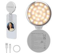 NEEWER BASICS Luce LED Magnetica per Selfie Compatibile con MagSafe iPhone, Supporto Telefono da Tavolo con Specchio per Trucco, 1160lx/0,2m 900mAh CRI95, Fill Light per Video Streaming, Bianco NL48R