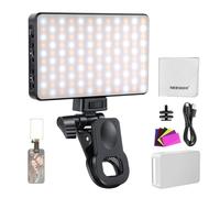 NEEWER BASICS Luce Selfie LED Compatibile con iPhone Fotocamera Laptop Computer Webcam per Videoconferenze Registrazione Chiamate Zoom, Luce di Riempimento a Clip Dimmerabile 2500-9000K CRI95+, BL120B