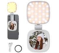 NEEWER BASICS Luce Selfie Magnetica Compatibile con MagSafe iPhone, CRI95 700lx/0.3m Ring Light Telefono LED Pieghevole con Supporto/Specchio per Zoom Trucco Foto Riprese Videoconferenza, Bianco NL48B