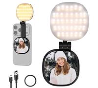 NEEWER BASICS Luce Selfie Magnetica Compatibile con MagSafe iPhone, LED Ring Light per Telefono Piccola Bicolore 2W CRI95+ con Rotazione 360°, Specchio per Trucco Riprese Video Conferenze, NL72B Nero