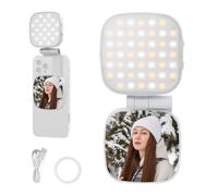 NEEWER BASICS Luce Selfie Magnetica Compatibile con MagSafe iPhone, Piccola Luce Telefono per Foto a LED Bicolore Girevole 2W CRI95+ 680lx/0,3m, Specchio per Vlog Trucco Video Conferenza, NL45B Bianca