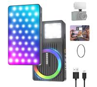 NEEWER BASICS Luce Selfie per Telefono Magnetica RGB per iPhone MagSafe, Faretto Fotocamera a Pannello LED Bifacciale con Cold Shoe, CRI95 3000mAh per Riprese Webcam Laptop Videoconferenza, RGB162D