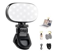 NEEWER BASICS Luce Selfie Portatile, Piccolo Faretto per Telefono Fotocamera a Clip Cold Shoe, 3W 600mAh CRI95 3 Modalità Colore Dimmerabile per iPhone iPad Laptop Webcam Zoom Videoconferenza Vlog, N9