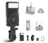 NEEWER BASICS Luce Telefono per Selfie Magnetica 5W per iPhone MagSafe, Faretto LED Bifacciale a Clip 402lx/0,5m CRI90+ 3000mAh per Riprese Fotocamera Videoconferenza Computer Streaming Trucco, NL129D