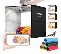 NEEWER BASICS Light Box Fotografico da Studio, 40x40cm Scatola Fotografica Pieghevole Bicolore con 6 Sfondi Colorati, 120 LED CRI95+ Dimmerabile per Fotografia Gioielli Elettronica Cibo Tavolo, LB40B