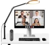 NEEWER Basics R18 - Anello luminoso da scrivania con supporto, illuminazione per videoconferenza, registrazione continua, trucco, telefono, selfie, computer, laptop, zoom, anello