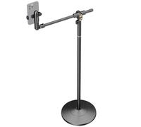 NEEWER Basics ST009 - Supporto da pavimento per cellulare con braccio di estensione orizzontale, compatibile con iPhone 16 15 Pro Max Plus Samsung per riprese video, base in metallo pesato, ST009