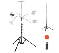 NEEWER BASICS ST014 - Treppiede per telefono, con braccio flessibile e gambe reversibili, in alluminio, per tavolo da ufficio, comodino, smartphone, compatibile con iPhone, Samsung, Android, per