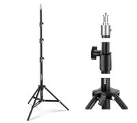 NEEWER BASICS Stativo per Luce Fotografica da 6ft/180cm, Treppiede Luce Pieghevole in Metallo a 4 Sezioni con Vite da 1/4" e Perno da 5/8" per Fotocamera, Ring Light, Accessori, Max 5kg, ST180B