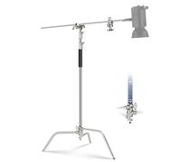 NEEWER BASICS Supporto a C in acciaio inossidabile al 100% con braccio girevole, supporto per luci fotografiche fino a 320 cm, 2 impugnature per riflettore softbox monoluce da studio, SC320 Lite