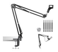 NEEWER Basics Supporto Braccio per Microfono, Boom Mic Arm a Forbice Sospeso da Tavolo con Clip e Adattatore 3/8" a 5/8" Compatibile con Blue Yeti Snowball HyperX QuadCast SoloCast, Max 1,5kg, MS006