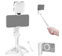 NEEWER BASICS Treppiede Selfie Stick Magnetico Compatibile con Magsafe iPhone Samsung Android, Tripode Cellulare da Tavolo Estensibile Portatile con Telecomando Rimovibile per Foto Video, PA985 Bianco