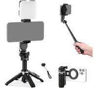 NEEWER BASICS Treppiede Selfie Stick Magnetico Compatibile con Magsafe iPhone Samsung Android, Tripode Cellulare da Tavolo Estensibile Portatile con Telecomando Rimovibile per Foto Video, PA985 Nero