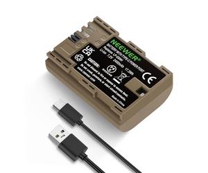 NEEWER Batteria Ricaricabile per Fotocamera con Cavo di Ricarica a USB Tipo C, Batteria Sostitutiva per LP-E6NH LP-E6N LP-E6, Compatibile con Canon EOS R5 R6 EOS R7 EOS R 5D II III IV 6D 6D II 7D ecc