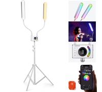 NEEWER BH40C Luce RGB per Estetica Aggiornata Control APP per Telefono/Touch Bar, Luce Video LED a Doppio Braccio con Controllo Separato Portatelefono/Borsa, 2500K-10000K 18 Scene per Tatuaggio Ciglia