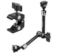 NEEWER Braccio Magico Articolato 11" e Super Clamp, Supporto per Monitor Fotocamera con Fori/Perni di Posizionamento ARRI 1/4" 3/8" per DSLR Action Cam Luce Video, Compatibile con SmallRig Cage,ST16C