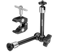 NEEWER Braccio Magico Regolabile da 25cm con Super Clamp, Filettature 1/4" e 3/8", Viti da 1/4" per Flash/Luce LED/Microfono/Monitor, Compatibile con SmallRig Camera Cage, Carico Max: 4,4lb/2kg,ST25C