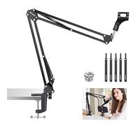 NEEWER Braccio per Microfono, Supporto per Microfono con Braccio per Microfono Supporto a Forbici a Sospensione con Braccio con Adattatore a Vite da 3/8"a 5/8"e Fascette per Cavi , Massimo1,5 KG