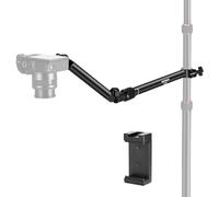 NEEWER Braccio per Supporto Fotocamera Overhead e Clip Telefono, 56cm Braccio Flessibile 180° 360° a 2 Sez per Supporto Tavolo, per Tubo 0,87"-1,1", Max 2.5kg per Fotocamera Luce Anulare LED Mic,DS009