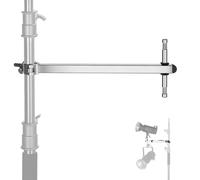 NEEWER Braccio sfalsato con morsetto e due matite da 5/8" per flash a LED, 46 cm, in acciaio inox, braccio per colonna centrale ø1.2-1.4" per foto, treppiede, carico massimo 22 libbre, UA038