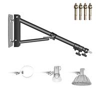 NEEWER Braccio Triangolare Montaggio a Parete per Luce Anulare, Monoluce, Softbox, Riflettore, Ombrello e Luce Stroboscopica Fotografica, 180 Gradi Rotazione Supporto, Lunghezza Massima 130cm(Nero)