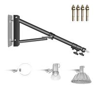 NEEWER Braccio Triangolare Montaggio a Parete per Luce Anulare,Stroboscopica Fotografica, Monoluce, Softbox, Riflettore, e Ombrello, 180 Gradi Rotazione Supporto, Lunghezza Massima 180cm(Nero)
