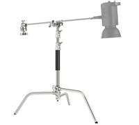 NEEWER C Stand Pro Robusto in Acciaio Inox 100% con Braccio Boom, Altezza Max 172cm Stativo Luce Fotografico con 83cm Braccio Sostegno, 2 Teste di Presa per Monoluce Studio Softbox Riflettore, SC172