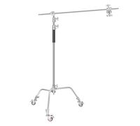 NEEWER C Stand Stativo Luce con Ruote in Metallo 100% Pro, Altezza Max 330cm Supporto Riflettore Regolabile con Braccio Boom da 120cm e 3 Ruote per Riflettore Video Studio Fotografico, Monoluce, ecc.