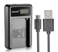 Neewer Caricabatterie Micro USB per batterie Sony NP-F550/F750/F960/F970, NP-FM50/FM70/FM90, QM71D, 91D, NP-F500H/F55H