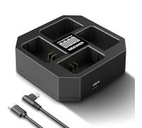NEEWER Caricabatterie NP-FZ100 4 Canali Compatibile con Sony A7 IV A9iii A1 A7R V A7Cii A6700 ZV-E1 FX3 FX30, Ricarica Rapida PD 45W, Caricatore Batteria con Display Batteria, Cavo USB C PD 60W, NW-Z4