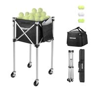NEEWER Carrello Porta Palline Pieghevole Mobile con Borsa, Tasche Laterali per Racchette Pagaie, Contenitore Cestino per Fino a 175 Palline Tennis o 120 Pickleball, Nessun Montaggio Richiesto, TB02X