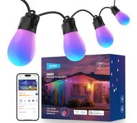 NEEWER Catena Luminosa per Esterni 30m, Controllo App Smart AI RGBW Dimmerabile, Impermeabili Luci da Esterno Giardino Patio Balcone, 30 Lampadine LED/53 Scene/2700K-6500K, Compatibile con Alexa, NR01