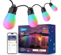 NEEWER Catena Luminosa per Esterni 30m, Controllo App Smart AI RGBW Dimmerabile IP65 Impermeabili Luci Giardino Patio Balcone, 30 Lampadine LED/50+ Scene/2700K-6500K Compatibile con Alexa Google, NR01