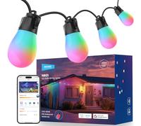 NEEWER Catena Luminosa per Esterni 45m, Controllo App Smart AI RGBW Dimmerabile, Impermeabili Luci da Esterno Giardino Patio Balcone, 30 Lampadine LED/53 Scene/2700K-6500K, Compatibile con Alexa, NR01