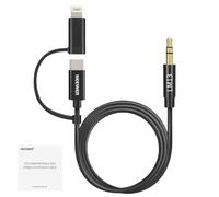 NEEWER Cavo AUX 2 in 1 da 1m/3,3ft, Cavi Audio TRS da 3,5mm a USB C/iOS Compatibile con iPhone 16 Pro Max 15 14 13 12 Android Samsung S25 Ultra S24 S23 Smartphone Tablet Cuffie, LM13